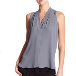VINCE CAMUTO Grey V Neck Sleeveless Top